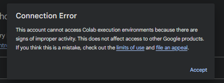 Google Colab Restriction Error