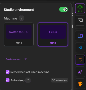 LightningAI GPU Setting
