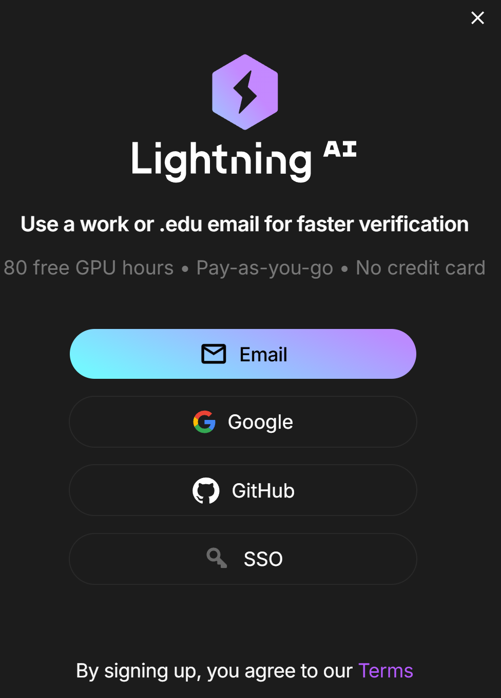 LightningAI Signup