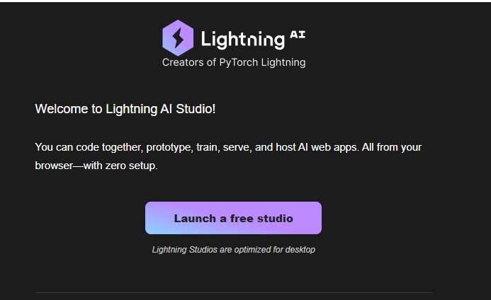 LightningAI Email Verification