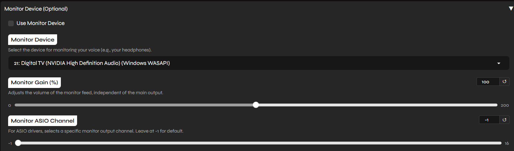 Monitor Device (Optional)