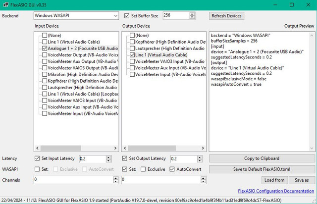 FlexASIO GUI Configuration