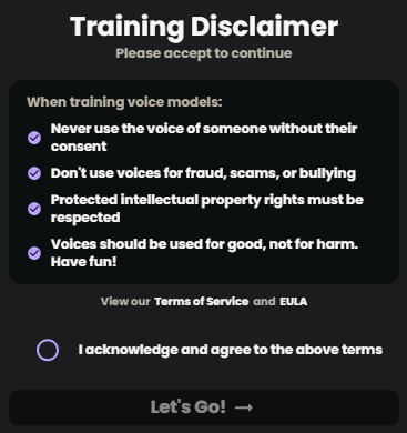 Training Disclaimer on Weights