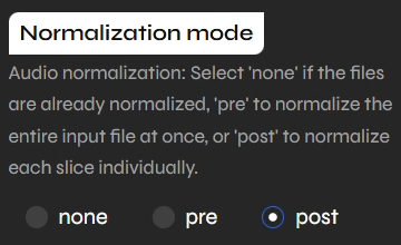 Applio Normalization Setting