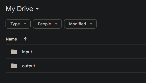 GDrive folders input & output