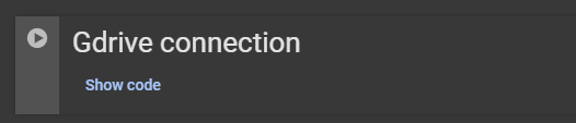 GDrive Connection cell