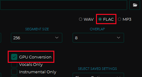 Setting FLAC & GPU Conversion